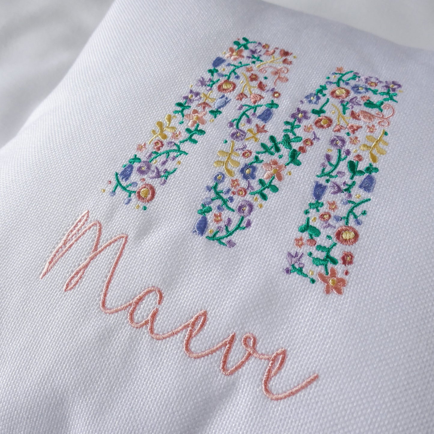 Personalised Name Cushion | Floral Monogram