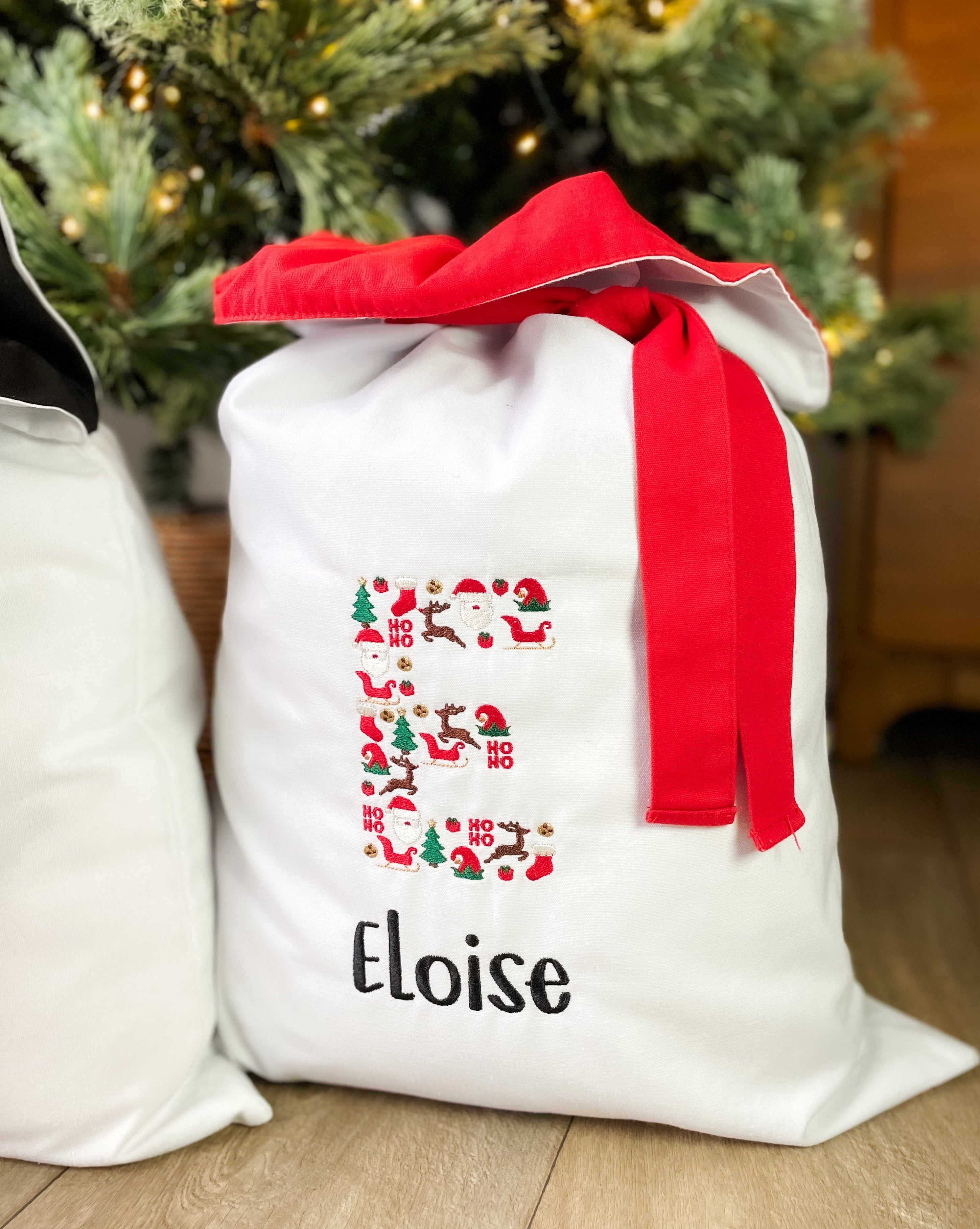 Red santa sack personalised hot sale