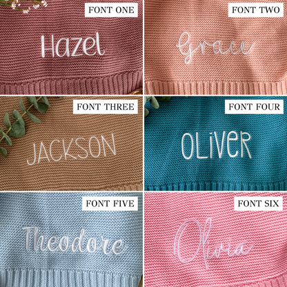 Personalised Knit Blanket | Pink