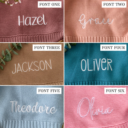 Personalised Knit Blanket | Teal